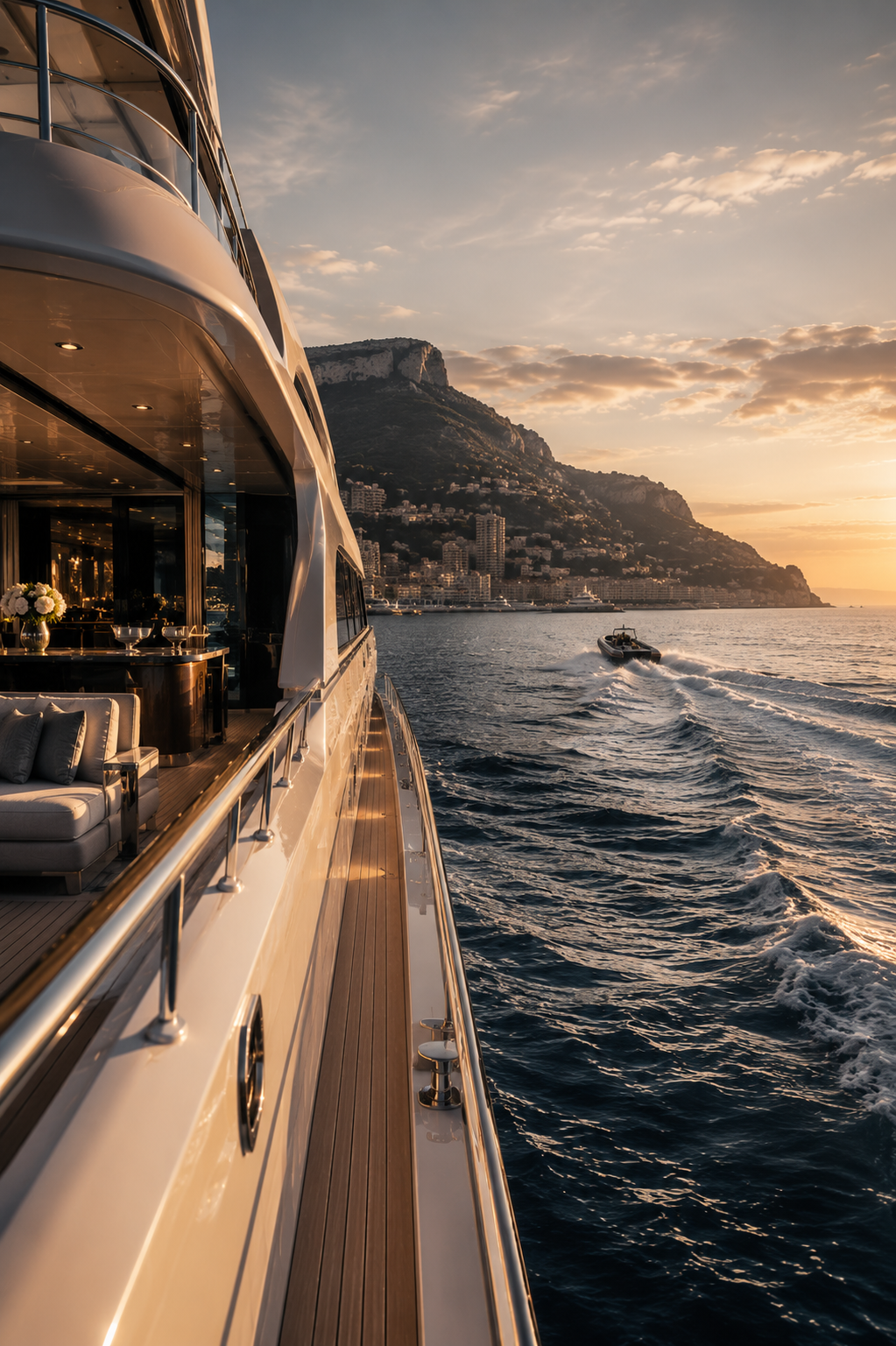 Private yacht at sea